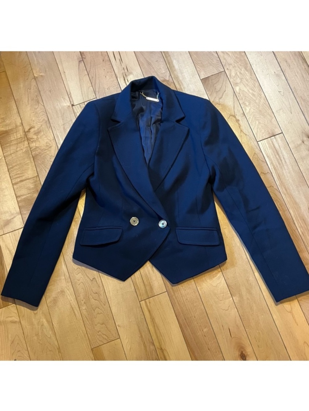 Trina Turk Navy Blue Blazer with gold metal buttons size eight (8)